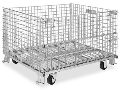 Collapsible Wire Container with Casters - 48 x 40 x 31 1/2" H-2091