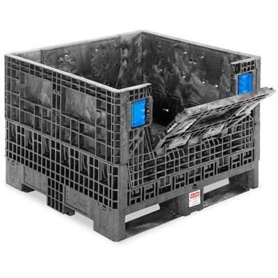 Collapsible Bulk Container - 32 x 30 x 25", 2,000 lb Capacity, Black H-2093BL