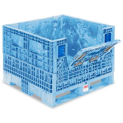 Collapsible Bulk Container - 32 x 30 x 25", 2,000 lb Capacity, Blue H-2093BLU