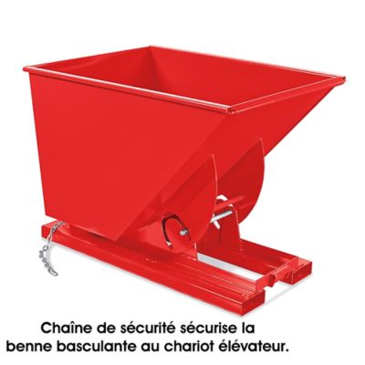Standard Steel Dumping Hopper - 1 Cubic Yard, Red H-2108R