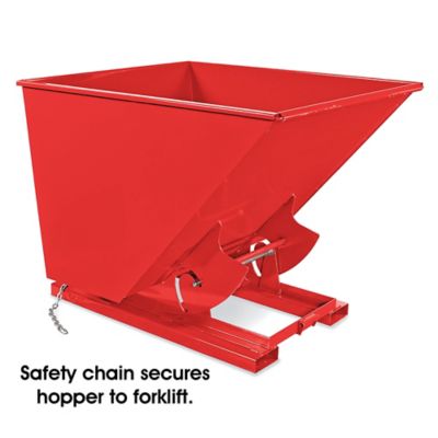 Standard Steel Dumping Hopper - 2 Cubic Yard, Red H-2109R