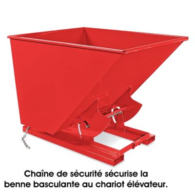 Heavy Duty Steel Dumping Hopper - 2 Cubic Yard, Red H-2111R