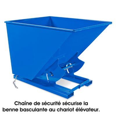  Benne basculante robuste en acier – 2 verges cubes