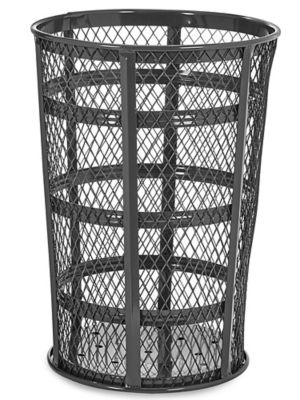 Wire Mesh Trash Can- 45 Gallon, Black H-2125BL