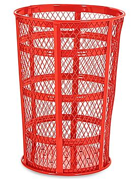 Wire Mesh Trash Can- 45 Gallon, Red H-2125R