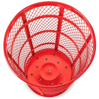 Wire Mesh Trash Can- 45 Gallon, Red