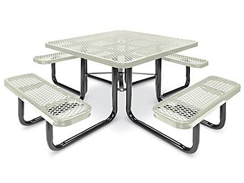 Metal Picnic Table - 46" Square, Beige H-2126BE