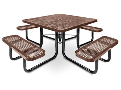 Metal Picnic Table - 46" Square, Brown H-2126BR