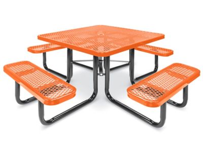 Metal Picnic Table - 46" Square, Orange H-2126O