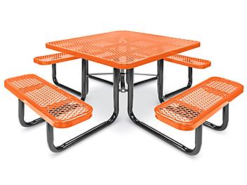 Metal Picnic Table - 46" Square, Orange H-2126O