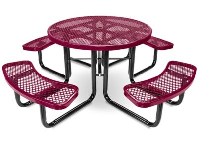 Round metal on sale picnic tables