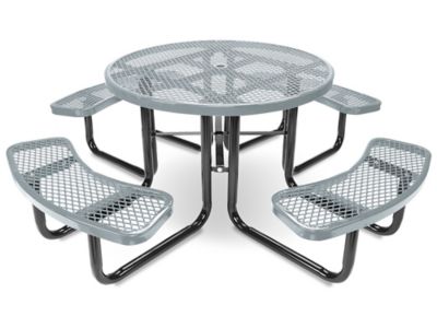 Metal Picnic Table - 46" Round, Gray H-2127GR