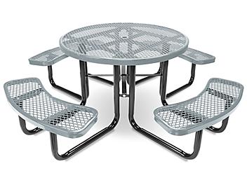 Metal Picnic Table - 46" Round, Gray H-2127GR