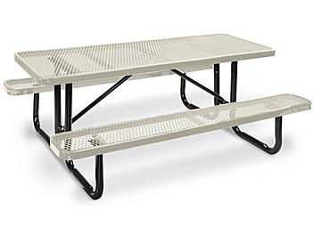 Metal Picnic Table - 6' Rectangle, Beige H-2128BE