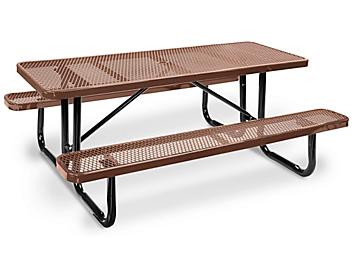 Metal Picnic Table - 6' Rectangle, Brown H-2128BR