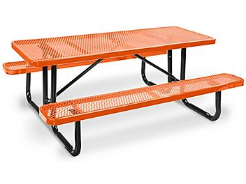 Metal Picnic Table - 6' Rectangle, Orange H-2128O