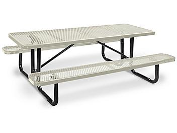 Metal Picnic Table - 8' Rectangle, Beige H-2129BE