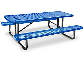 Metal Picnic Table - 8' Rectangle, Blue H-2129BLU
