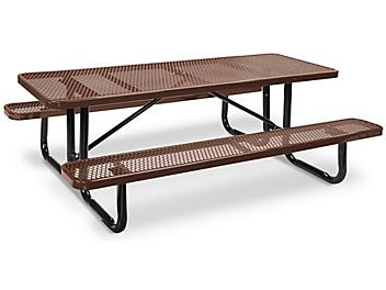 Metal Picnic Table - 8' Rectangle, Brown H-2129BR
