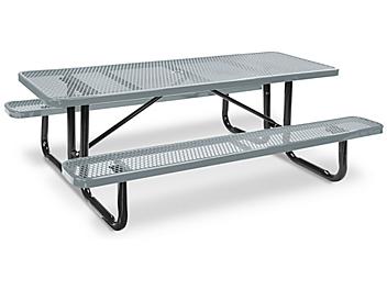 Metal Picnic Table - 8' Rectangle, Gray H-2129GR