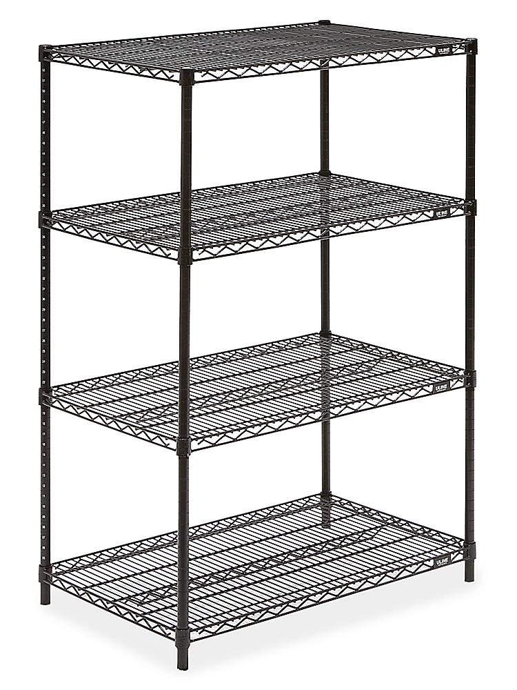 Black Wire Shelving Unit 36 X 24 54, How To Build Uline Shelving