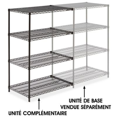 Black Wire Shelving Add-On Unit - 36 x 24 x 54" H-2132-54A