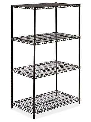 Black Wire Shelving Unit 36 X 24 63, Uline Wire Shelving Assembly Instructions