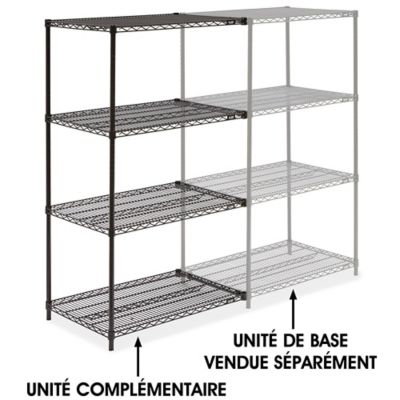 Black Wire Shelving Add-On Unit - 36 x 24 x 63" H-2132-63A