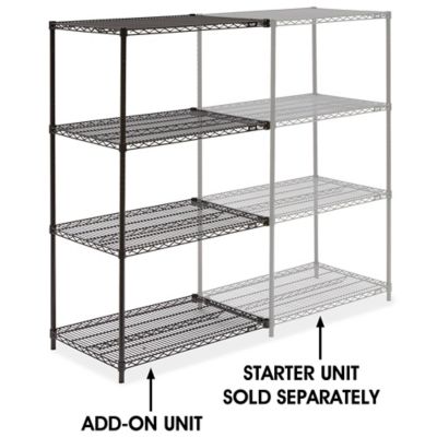 Black Wire Shelving Add-On Unit - 36 x 24 x 63" H-2132-63A