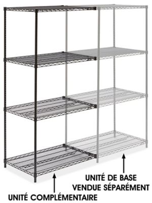 Black Wire Shelving Add-On Unit - 36 x 24 x 72" H-2132-72A