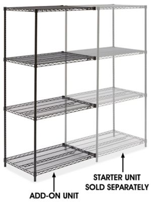 Black Wire Shelving Add-On Unit - 36 x 24 x 72" H-2132-72A