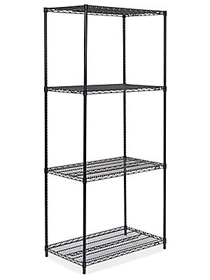 Black Wire Shelving Unit 36 X 24 86, Uline Wire Shelving Assembly