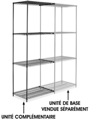 Black Wire Shelving Add-On Unit - 36 x 24 x 96" H-2132-96A