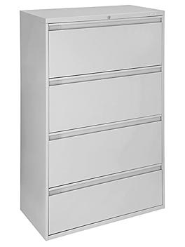 Lateral File Cabinet - 36" Wide, 4 Drawer, Light Gray H-2169GR