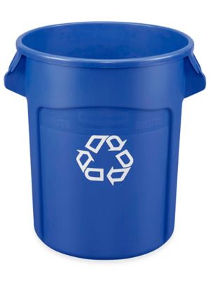 Rubbermaid Bright Blue Brute Recycle Tote 12 1/2 Gal 20 L x 15 3/8 W x 13  1/2 H Blue Plastic