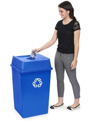 Rubbermaid® Square Recycling Container - 35 Gallon H-2179 - ULINE
