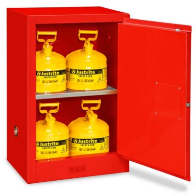 Mini Flammable Storage Cabinet - Manual Doors, Red