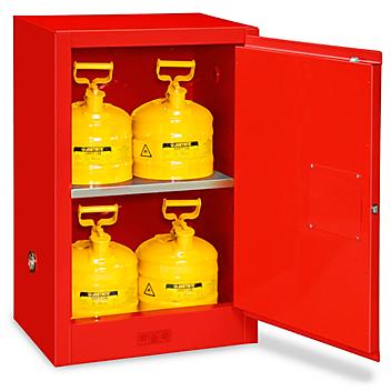 Slimline Flammable Storage Cabinet - Manual Doors, Red, 12 Gallon H-2218M-R