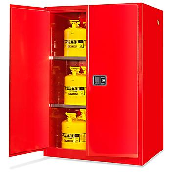 Standard Flammable Storage Cabinet - Manual Doors, Red, 90 Gallon H-2219M-R
