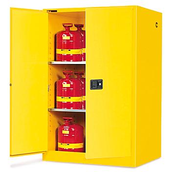 Standard Flammable Storage Cabinet - Self-Closing Doors, Yellow, 90 Gallon H-2219S-Y