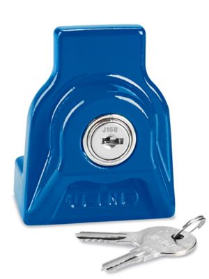 Metal Trailer Lock - Keyed Different, Blue H-2226BLU