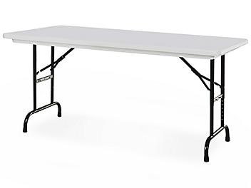 Deluxe Folding Table - 60 x 30", Adjustable Height, Light Gray H-2228AGR