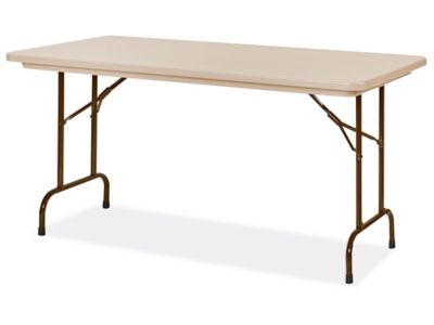 Deluxe Folding Table - 60 x 30", Fixed Height, Tan H-2228FT