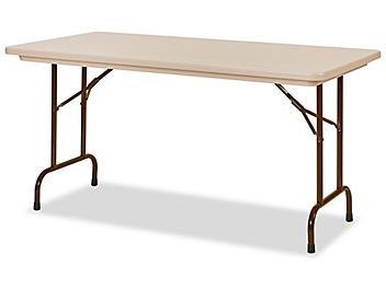 Deluxe Folding Table - 60 x 30", Fixed Height, Tan H-2228FT