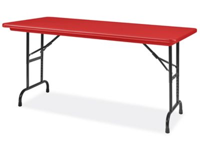  Mesa plegable de altura ajustable estándar (30 pulgadas x 60  pulgadas/rojo) : Hogar y Cocina