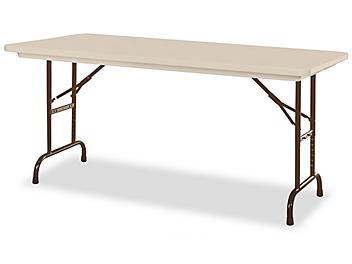 Deluxe Folding Table - 72 x 30", Adjustable Height, Tan H-2229AT