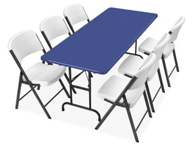  Mesa plegable de altura ajustable estándar (24 pulgadas x 72  pulgadas/azul) : Hogar y Cocina