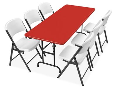  Mesa plegable de altura ajustable estándar (24 pulgadas x 48  pulgadas/rojo) : Hogar y Cocina
