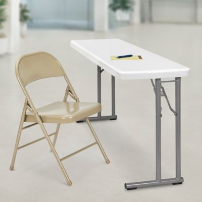 Springfield Standard Tan Economy Folding Chair - Simple, Durable, Lightweight Fold-Up Chair