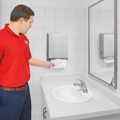 Folded Towel Dispenser - Brushed Steel